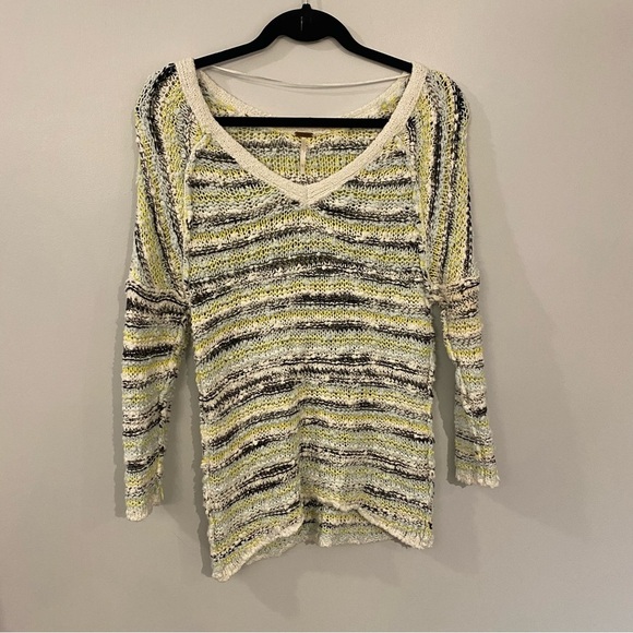 Free People knit pullover Marled Song Bird yellow knit sweater - Picture 5 of 10